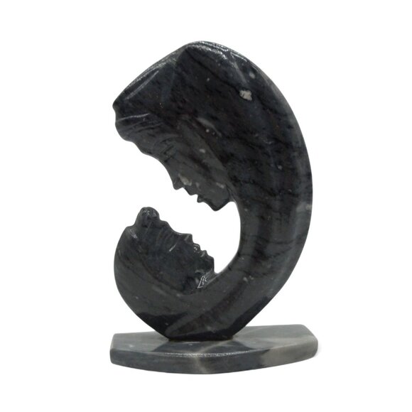 MADONNA and CHILD SCULPTURE Carved Gray Stone Figurine 5.1" - Picture 10 of 12